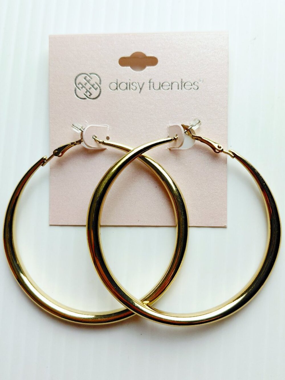 Daisy Fuentes Gold Tone 2.5" Hoop Earrings Fashion Jewelry